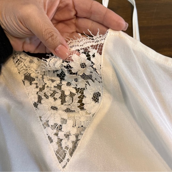 Kamisato Lace Slip Dress Plated Midi American Vintage USA Y2K Fairycore Cottage - Picture 7 of 16